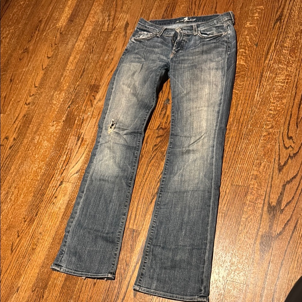 7 For All Mankind Blue Boot Cut Jeans